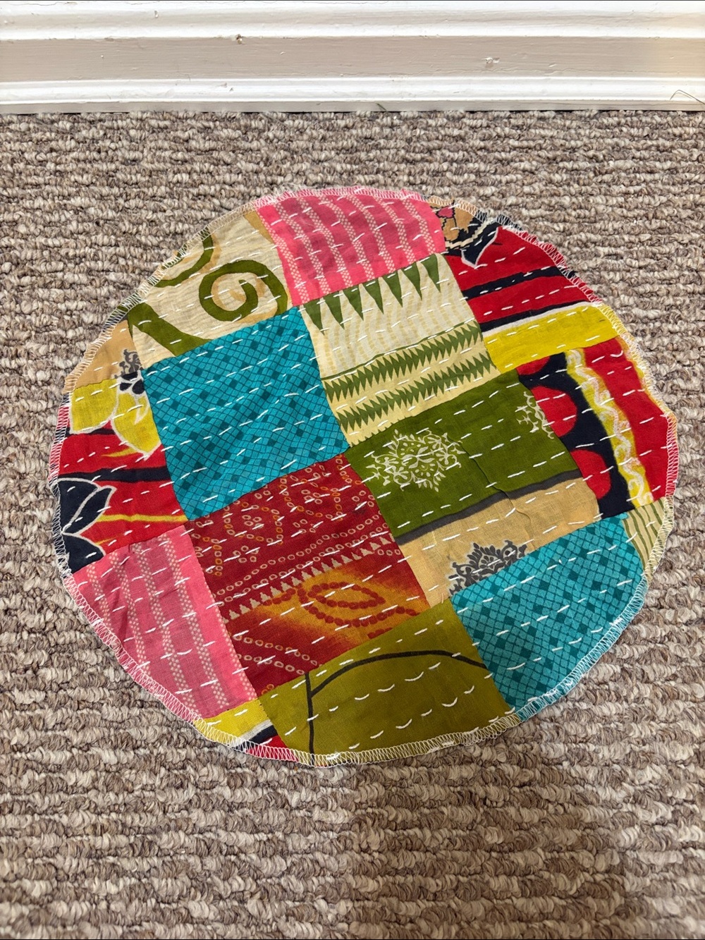 Colorful Patchwork Round Mat